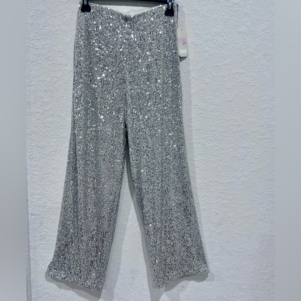NEW - GB - GIANNI BINI - DRESSY SEQUIN ELEGANT PANTS - SIZE - XS - 0-2